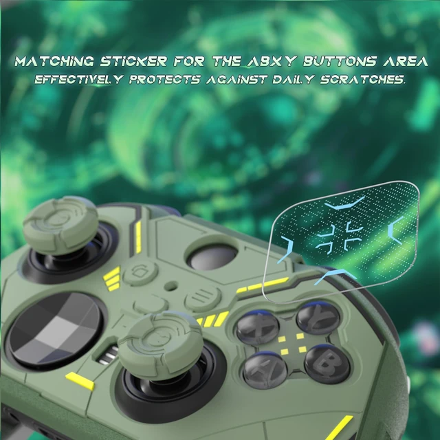 Alt view image 4 of 7 - PlayVital Stellar Mecha Silicone Cover Skin for Xbox Elite Series 2 & Elite Series 2 Core, Non-Slip Grip Protector for Xbox Elite 2 with Thumb Grips & Stickers, Army Green & Racing Green