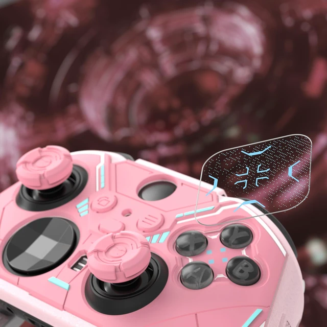 Alt view image 4 of 7 - PlayVital Stellar Mecha Silicone Cover Skin for Xbox Elite Series 2 & Elite Series 2 Core, Non-Slip Grip Protector for Xbox Elite 2 with Thumb Grips & Stickers, Peach Pink & Blossom Pink