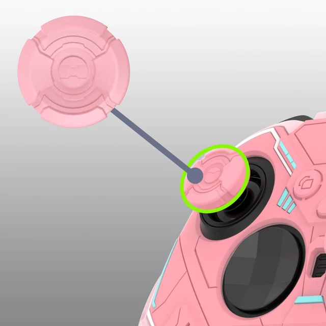 Alt view image 6 of 7 - PlayVital Stellar Mecha Silicone Cover Skin for Xbox Elite Series 2 & Elite Series 2 Core, Non-Slip Grip Protector for Xbox Elite 2 with Thumb Grips & Stickers, Peach Pink & Blossom Pink