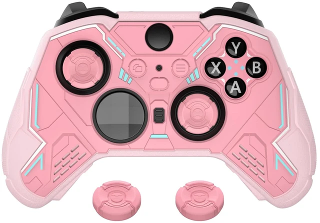 Main image of PlayVital Stellar Mecha Silicone Cover Skin for Xbox Elite Series 2 & Elite Series 2 Core, Non-Slip Grip Protector for Xbox Elite 2 with Thumb Grips & Stickers, Peach Pink & Blossom Pink
