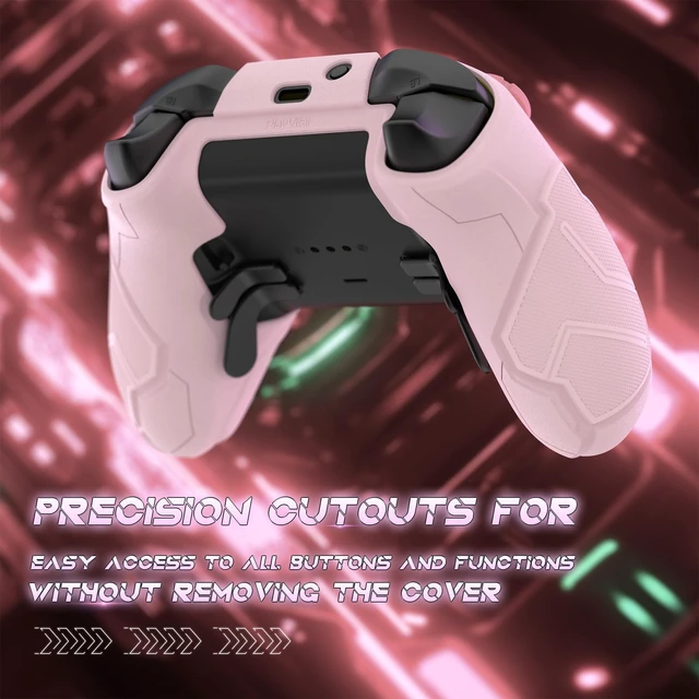 Alt view image 5 of 7 - PlayVital Stellar Mecha Silicone Cover Skin for Xbox Elite Series 2 & Elite Series 2 Core, Non-Slip Grip Protector for Xbox Elite 2 with Thumb Grips & Stickers, Peach Pink & Blossom Pink