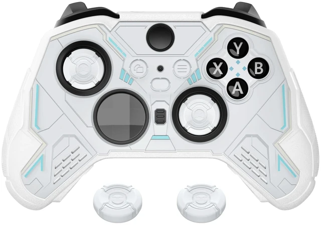 Main image of PlayVital Stellar Mecha Silicone Cover Skin for Xbox Elite Series 2 & Elite Series 2 Core, Non-Slip Grip Protector for Xbox Elite 2 with Thumb Grips & Stickers, Warm White & Snow White