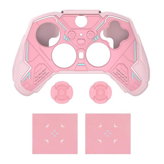 Alt view image 7 of 7 - PlayVital Stellar Mecha Silicone Cover Skin for Xbox Elite Series 2 & Elite Series 2 Core, Non-Slip Grip Protector for Xbox Elite 2 with Thumb Grips & Stickers, Peach Pink & Blossom Pink