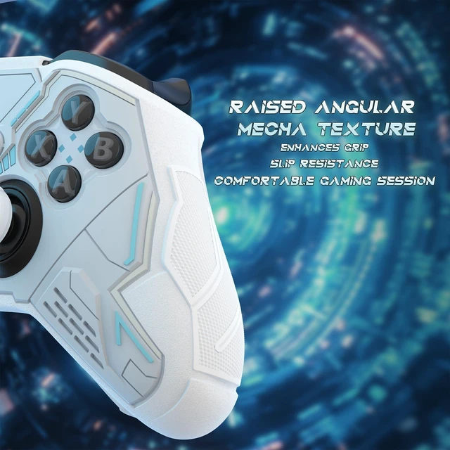 Alt view image 2 of 7 - PlayVital Stellar Mecha Silicone Cover Skin for Xbox Elite Series 2 & Elite Series 2 Core, Non-Slip Grip Protector for Xbox Elite 2 with Thumb Grips & Stickers, Warm White & Snow White