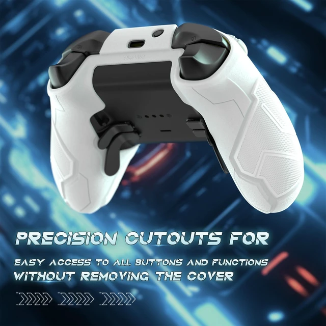 Alt view image 5 of 7 - PlayVital Stellar Mecha Silicone Cover Skin for Xbox Elite Series 2 & Elite Series 2 Core, Non-Slip Grip Protector for Xbox Elite 2 with Thumb Grips & Stickers, Warm White & Snow White