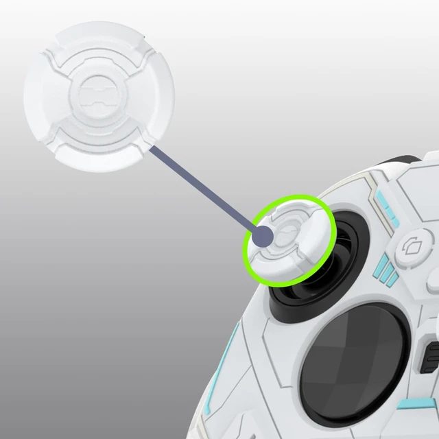 Alt view image 6 of 7 - PlayVital Stellar Mecha Silicone Cover Skin for Xbox Elite Series 2 & Elite Series 2 Core, Non-Slip Grip Protector for Xbox Elite 2 with Thumb Grips & Stickers, Warm White & Snow White