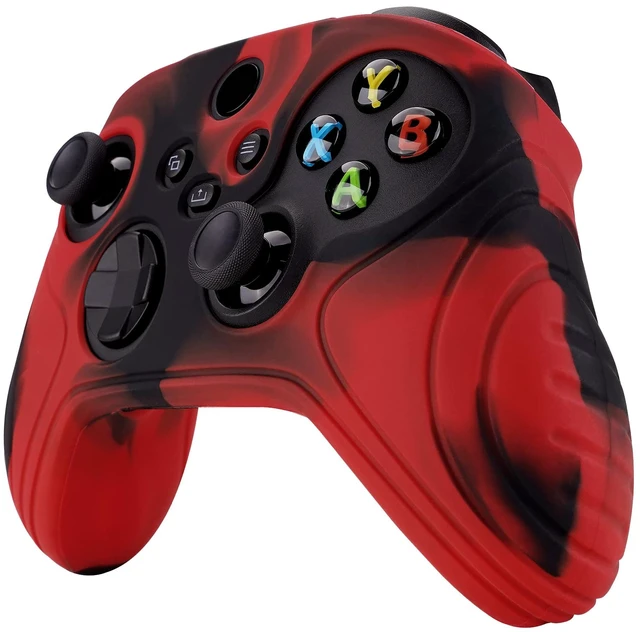 Alt view image 6 of 7 - PlayVital Samurai Edition Anti-Slip Controller Grip Silicone Skin for Xbox Core Controller, Ergonomic Protective Case Cover for Xbox Series S/X w/Thumb Grips - Red & Black