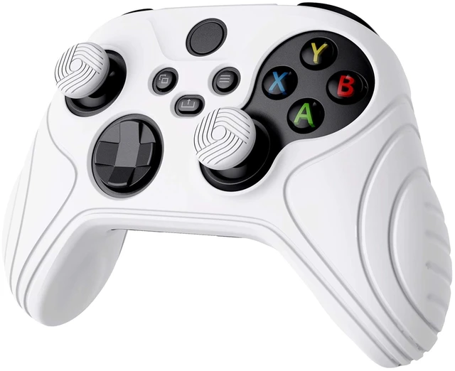 Alt view image 6 of 7 - PlayVital Samurai Edition White Anti-slip Controller Grip Silicone Skin for Xbox Core Wireless Controller, Ergonomic Protective Case Cover for Xbox Series S/X Controller w/Thumb Grips
