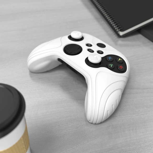 Alt view image 5 of 7 - PlayVital Samurai Edition White Anti-slip Controller Grip Silicone Skin for Xbox Core Wireless Controller, Ergonomic Protective Case Cover for Xbox Series S/X Controller w/Thumb Grips