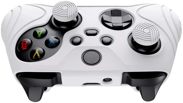 Alt view image 7 of 7 - PlayVital Samurai Edition White Anti-slip Controller Grip Silicone Skin for Xbox Core Wireless Controller, Ergonomic Protective Case Cover for Xbox Series S/X Controller w/Thumb Grips