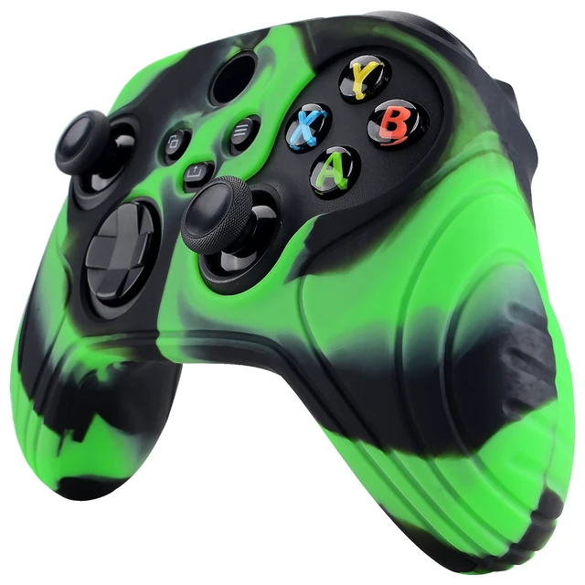 Alt view image 6 of 7 - PlayVital Samurai Edition Anti-Slip Controller Grip Silicone Skin for Xbox Core Controller, Ergonomic Protective Case Cover for Xbox Series S/X w/Thumb Grips - Green & Black