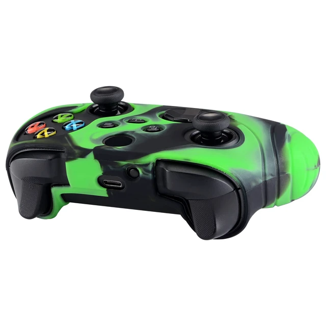 Alt view image 7 of 7 - PlayVital Samurai Edition Anti-Slip Controller Grip Silicone Skin for Xbox Core Controller, Ergonomic Protective Case Cover for Xbox Series S/X w/Thumb Grips - Green & Black
