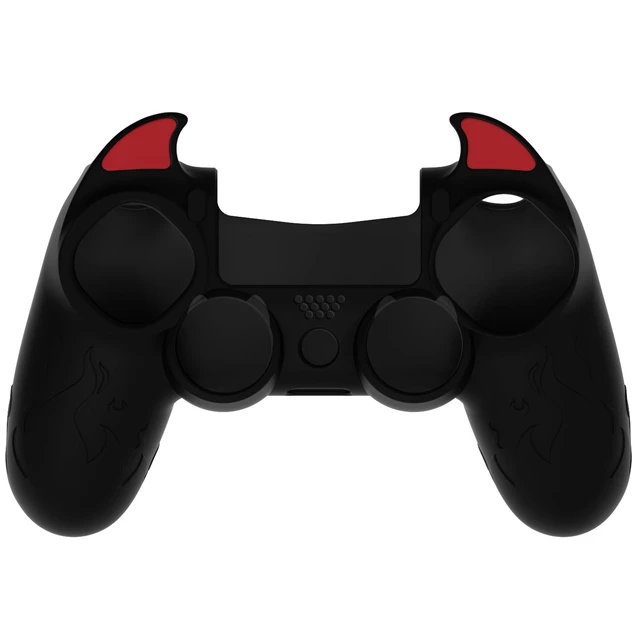 Alt view image 2 of 7 - PlayVital Cute Demon Controller Skin for ps4 with Thumb Grips & Stickers, Kawaii Anti-Slip Silicone Controller Cover Grip Protector for ps4 Slim/Pro Controller - Black