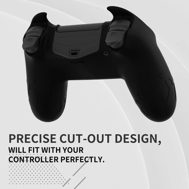 Alt view image 6 of 7 - PlayVital Cute Demon Controller Skin for ps4 with Thumb Grips & Stickers, Kawaii Anti-Slip Silicone Controller Cover Grip Protector for ps4 Slim/Pro Controller - Black