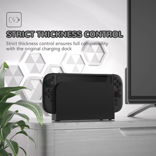 Alt view image 4 of 7 - PlayVital Protective Case for Nintendo Switch 2 with Extra Stand & Thumb Grip Caps | Split Design, Dockable Hard Shell Cover for Nintendo Switch 2 | Solid Color Series, Black