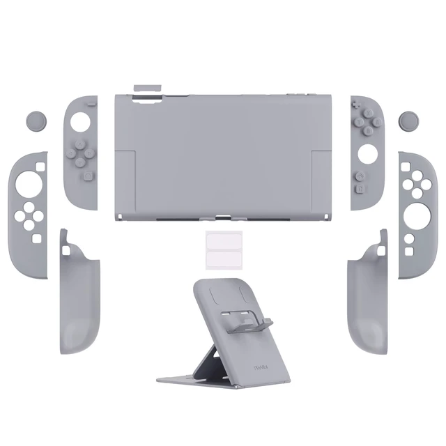 Alt view image 2 of 7 - PlayVital Hard Case for Nintendo Switch 2 with Extra Stand & Thumb Grip Caps | Split Design, Dockable Protective Full-Body Shell Cover for Nintendo Switch 2 | Solid Color Series, New Hope Gray