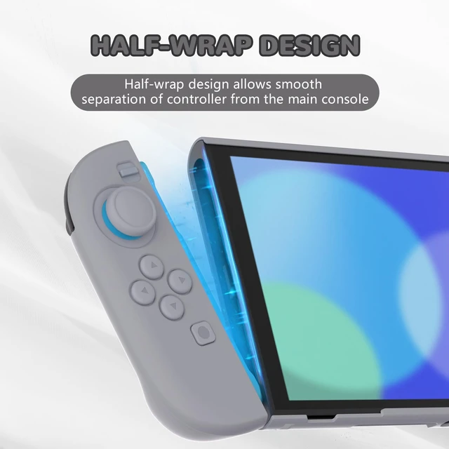 Alt view image 3 of 7 - PlayVital Hard Case for Nintendo Switch 2 with Extra Stand & Thumb Grip Caps | Split Design, Dockable Protective Full-Body Shell Cover for Nintendo Switch 2 | Solid Color Series, New Hope Gray