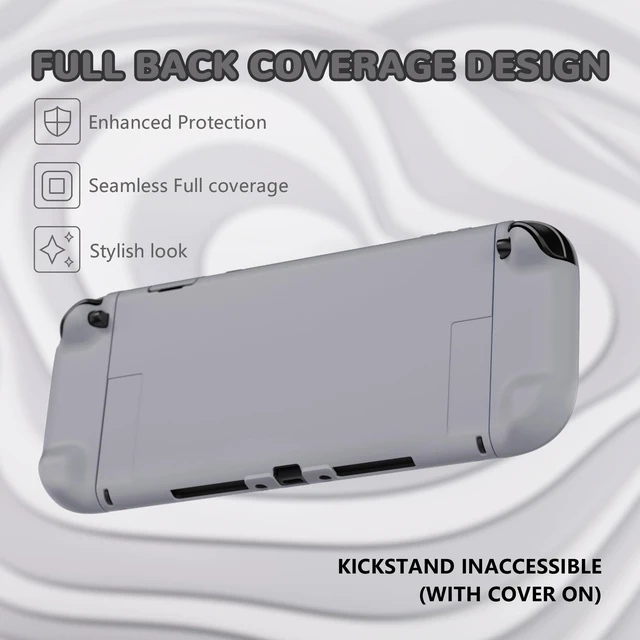 Alt view image 5 of 7 - PlayVital Hard Case for Nintendo Switch 2 with Extra Stand & Thumb Grip Caps | Split Design, Dockable Protective Full-Body Shell Cover for Nintendo Switch 2 | Solid Color Series, New Hope Gray