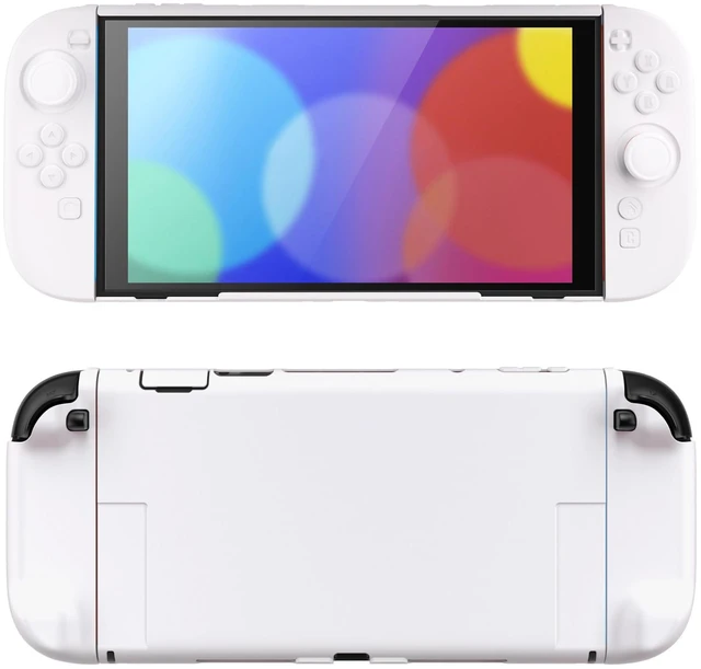 Main image of PlayVital Hard Case for Nintendo Switch 2 with Extra Stand & Thumb Grip Caps | Split Design, Dockable Protective Full-Body Shell Cover for Nintendo Switch 2 | Solid Color Series, White