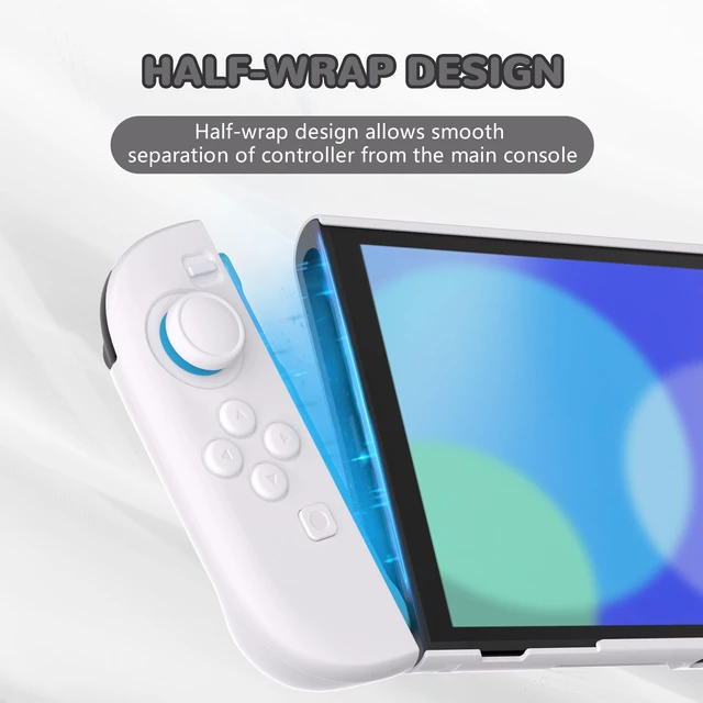 Alt view image 3 of 7 - PlayVital Hard Case for Nintendo Switch 2 with Extra Stand & Thumb Grip Caps | Split Design, Dockable Protective Full-Body Shell Cover for Nintendo Switch 2 | Solid Color Series, White
