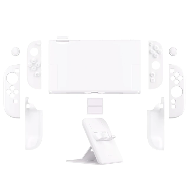 Alt view image 2 of 7 - PlayVital Hard Case for Nintendo Switch 2 with Extra Stand & Thumb Grip Caps | Split Design, Dockable Protective Full-Body Shell Cover for Nintendo Switch 2 | Solid Color Series, White