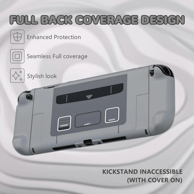 Alt view image 5 of 7 - PlayVital Protective Case for Nintendo Switch 2 with Extra Stand | Ultra-Slim Dockable Hard Shell, Split Joycon Cover, Button Caps & Thumb Grips | Pattern Series, SFC SNES Classic EU Style