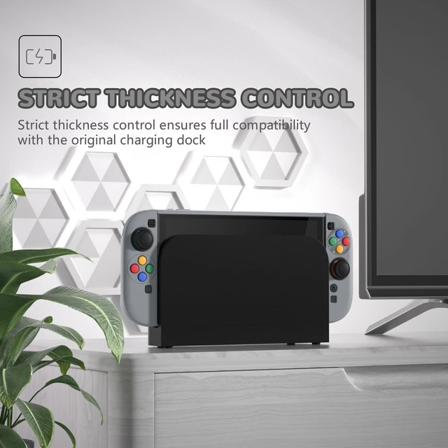 Alt view image 4 of 7 - PlayVital Protective Case for Nintendo Switch 2 with Extra Stand | Ultra-Slim Dockable Hard Shell, Split Joycon Cover, Button Caps & Thumb Grips | Pattern Series, SFC SNES Classic EU Style