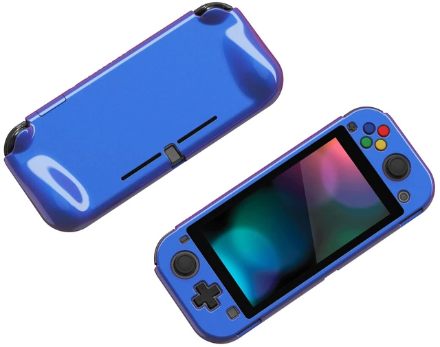 Alt view image 5 of 7 - PlayVital ZealProtect Protective Case for Nintendo Switch Lite, Ergonomic Grip Hard Cover - Durable Shock-absorbent Anti-Scratch with Screen Protector & Thumb Grip Button Caps, Chameleon Purple Blue