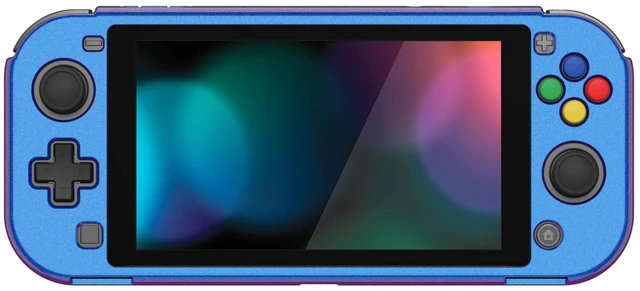 Alt view image 6 of 7 - PlayVital ZealProtect Protective Case for Nintendo Switch Lite, Ergonomic Grip Hard Cover - Durable Shock-absorbent Anti-Scratch with Screen Protector & Thumb Grip Button Caps, Chameleon Purple Blue