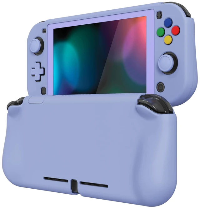Main image of PlayVital ZealProtect Protective Case for Nintendo Switch Lite, Ergonomic Grip Hard Cover - Durable Comfort Shock-absorbent Anti-Scratch with Screen Protector & Thumb Grip Button Caps, Light Violet