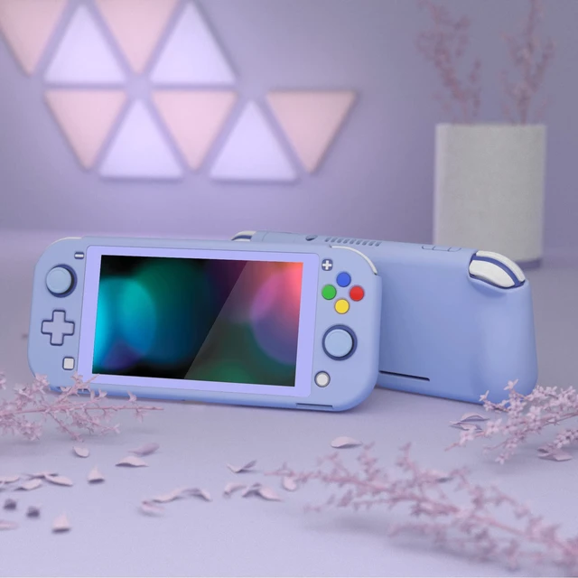 Alt view image 3 of 7 - PlayVital ZealProtect Protective Case for Nintendo Switch Lite, Ergonomic Grip Hard Cover - Durable Comfort Shock-absorbent Anti-Scratch with Screen Protector & Thumb Grip Button Caps, Light Violet