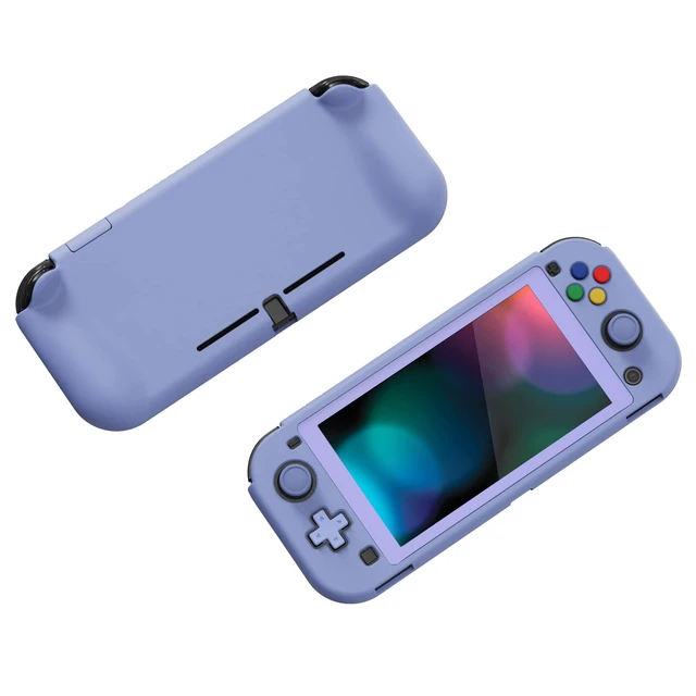 Alt view image 5 of 7 - PlayVital ZealProtect Protective Case for Nintendo Switch Lite, Ergonomic Grip Hard Cover - Durable Comfort Shock-absorbent Anti-Scratch with Screen Protector & Thumb Grip Button Caps, Light Violet