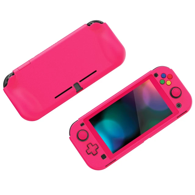Alt view image 5 of 7 - PlayVital ZealProtect Protective Case for Nintendo Switch Lite, Ergonomic Grip Hard Cover - Durable Shock-Absorbent Anti-Scratch with Screen Protector & Thumb Grip Button Caps, Bright Pink