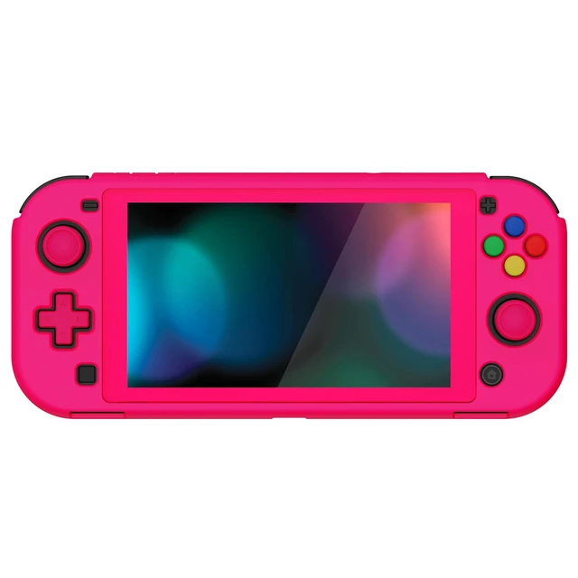 Alt view image 6 of 7 - PlayVital ZealProtect Protective Case for Nintendo Switch Lite, Ergonomic Grip Hard Cover - Durable Shock-Absorbent Anti-Scratch with Screen Protector & Thumb Grip Button Caps, Bright Pink