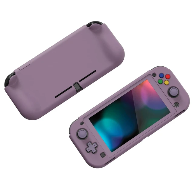 Alt view image 5 of 7 - PlayVital ZealProtect Protective Case for Nintendo Switch Lite, Ergomomic Grip Hard Cover - Durable Shock-absorbent Anti-Scratch with Screen Protector & Thumb Grip Button Caps, Dark Grayish Violet