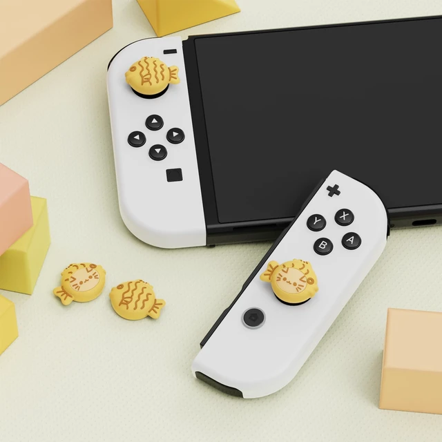Alt view image 3 of 6 - PlayVital Joystick Caps for Nintendo Switch, Thumbstick Caps for Switch Lite, Analog Cover for OLED Joycon Thumb Grips - Taiyaki Kitten