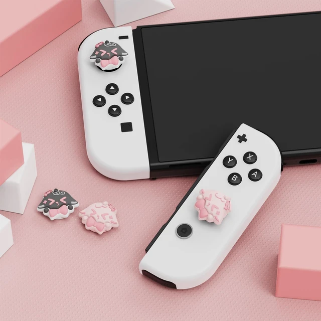 Alt view image 3 of 6 - PlayVital Joystick Caps for Nintendo Switch, Thumbstick Caps for Switch Lite, Analog Cover for OLED Joycon Thumb Grips - Needy Sheep