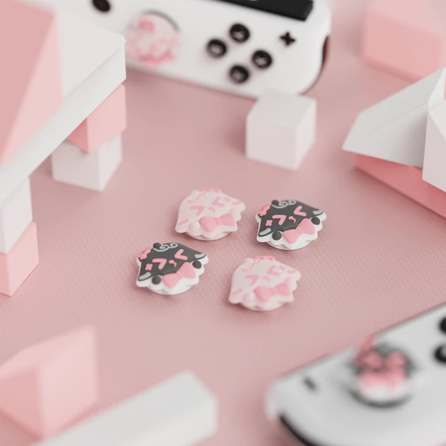 Alt view image 4 of 6 - PlayVital Joystick Caps for Nintendo Switch, Thumbstick Caps for Switch Lite, Analog Cover for OLED Joycon Thumb Grips - Needy Sheep