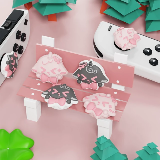 Alt view image 6 of 6 - PlayVital Joystick Caps for Nintendo Switch, Thumbstick Caps for Switch Lite, Analog Cover for OLED Joycon Thumb Grips - Needy Sheep