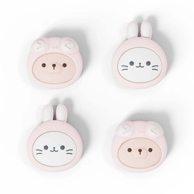 Alt view image 6 of 7 - PlayVital Joystick Caps for Nintendo Switch, Thumbstick Grips for Switch Lite, Analog Cover for OLED Joycon Thumb Grip Caps - Pink Cosplaying Kitten & Puppy