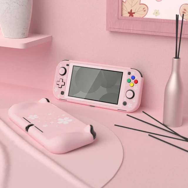 Alt view image 3 of 7 - PlayVital ZealProtect Protective Case for Nintendo Switch Lite, Hard Shell Ergonomic Grip Cover for Nintendo Switch Lite w/Screen Protector & Thumb Grip Caps & Button Caps - Cherry Blossoms Petals