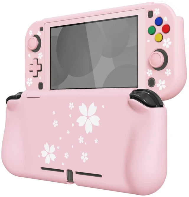 Main image of PlayVital ZealProtect Protective Case for Nintendo Switch Lite, Hard Shell Ergonomic Grip Cover for Nintendo Switch Lite w/Screen Protector & Thumb Grip Caps & Button Caps - Cherry Blossoms Petals