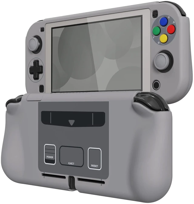 Main image of PlayVital ZealProtect Protective Case for Nintendo Switch Lite, Hard Shell Ergonomic Grip Cover for Nintendo Switch Lite w/Screen Protector & Thumb Grip Caps & Button Caps - SFC SNES Classic EU Style