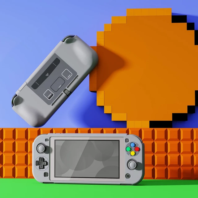 Alt view image 5 of 7 - PlayVital ZealProtect Protective Case for Nintendo Switch Lite, Hard Shell Ergonomic Grip Cover for Nintendo Switch Lite w/Screen Protector & Thumb Grip Caps & Button Caps - SFC SNES Classic EU Style