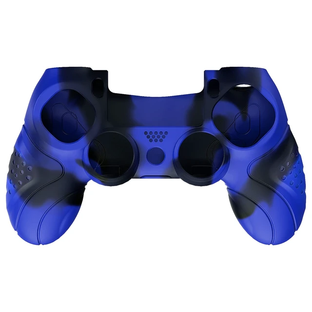 Alt view image 2 of 7 - PlayVital Guardian Edition Blue & Black Ergonomic Soft Anti-Slip Controller Silicone Case Cover for ps4, Rubber Protector Skin with Joystick Caps for ps4 Slim/Pro Controller