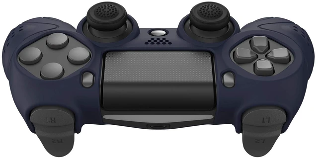 Alt view image 6 of 7 - PlayVital Guardian Edition Midnight Blue Soft Anti-Slip Controller Silicone Case Cover for ps4, Rubber Protector Skins with Joystick Caps for ps4 Slim for ps4 Pro Controller