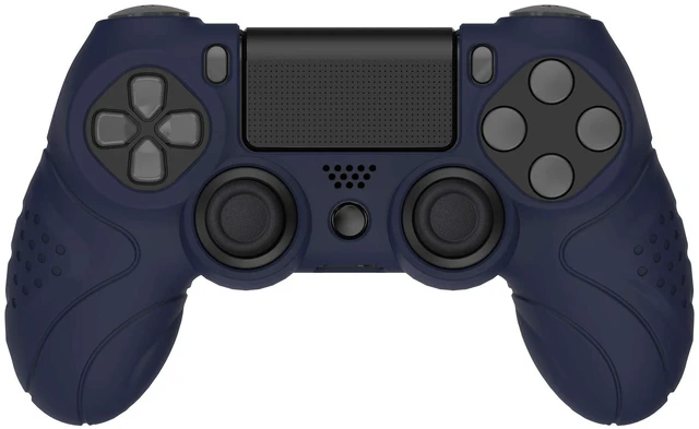 Alt view image 7 of 7 - PlayVital Guardian Edition Midnight Blue Soft Anti-Slip Controller Silicone Case Cover for ps4, Rubber Protector Skins with Joystick Caps for ps4 Slim for ps4 Pro Controller