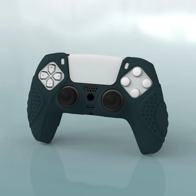 Alt view image 3 of 7 - PlayVital Guardian Edition Racing Green Ergonomic Soft Anti-Slip Controller Silicone Case Cover for ps5, Rubber Protector Skins with Black Joystick Caps for ps5 Controller