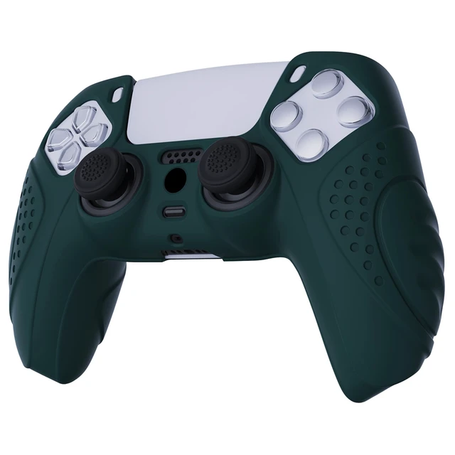 Alt view image 7 of 7 - PlayVital Guardian Edition Racing Green Ergonomic Soft Anti-Slip Controller Silicone Case Cover for ps5, Rubber Protector Skins with Black Joystick Caps for ps5 Controller