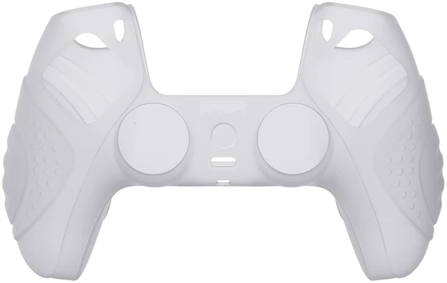 Alt view image 2 of 7 - PlayVital Guardian Edition Clear White Ergonomic Soft Anti-Slip Controller Silicone Case Cover for ps5, Rubber Protector Skins with Clear White Joystick Caps for ps5 Controller